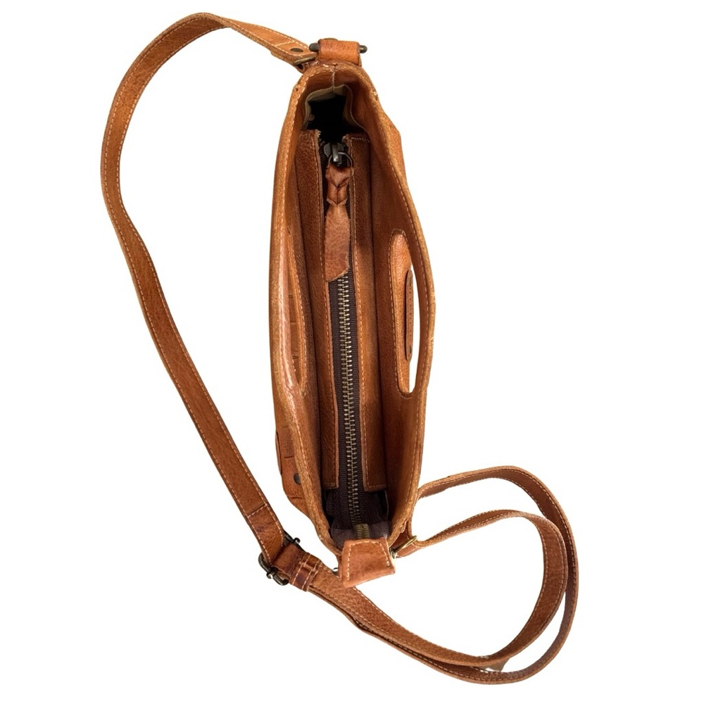 Bed Stu Orchid Woven Leather Versatile Crossbody Bag Tan Brown Leather - Picture 6 of 16